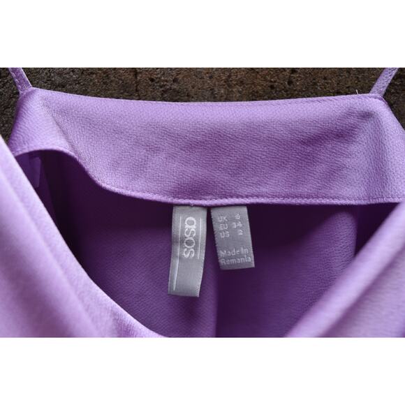 ASOS Lavender Satin Asymmetrical Cowl Neck Cami Top – Size US 2 - Picture 3 of 3